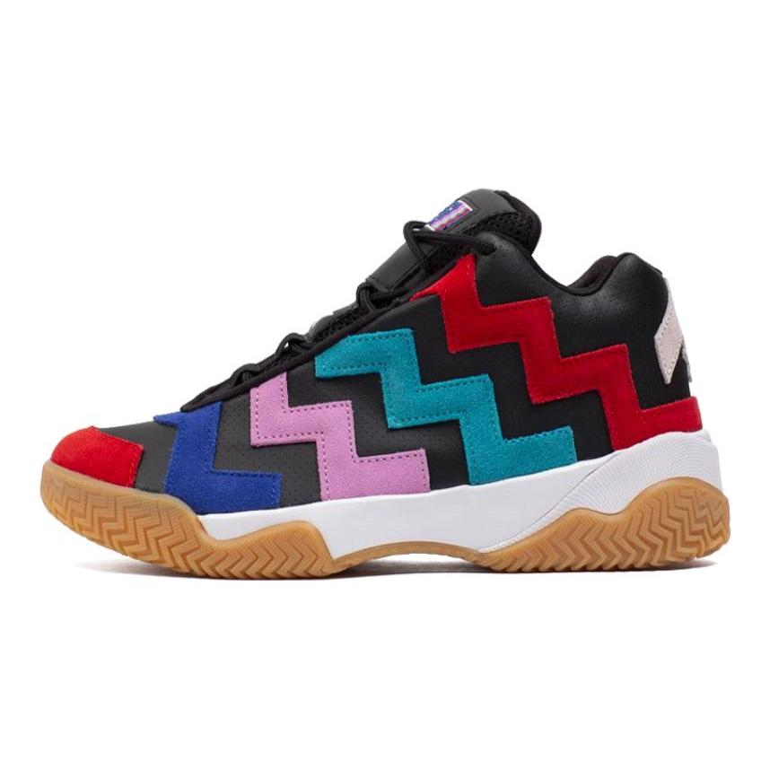Converse VLTG Basketball Striped Color-blocking Black Sugar Fruit Mid-top Retro Basketball Shoes Women's Black Red Pink