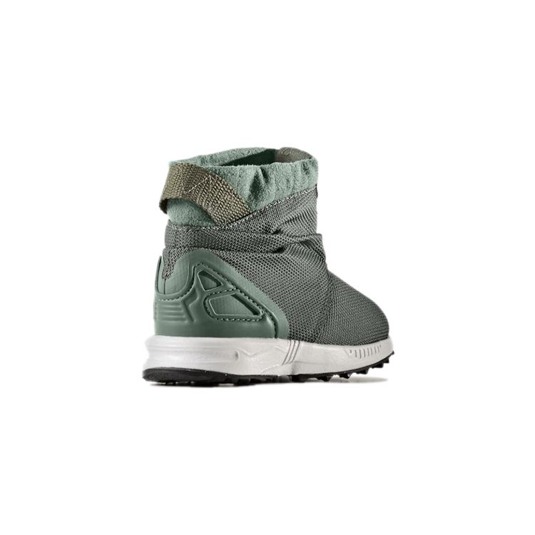 adidas Originals ZX Flux Comfortable Warm Durable High-Top Walking Shoes Baby Shoes Green BY9065
