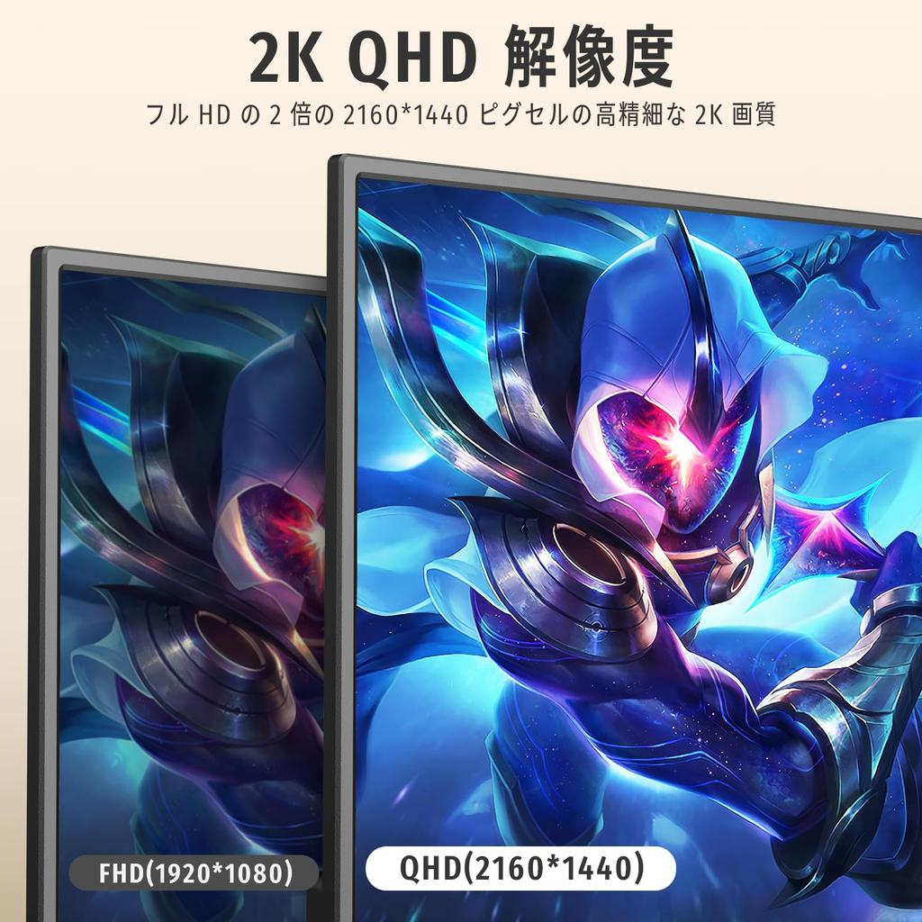 MAGICRAVEN Mobilní monitor 14 palců Rozlišení 2K Přenosný poměr stran IPS panel 2160x1440P Herní monitor Jas Podpora režimu HDR Ultra