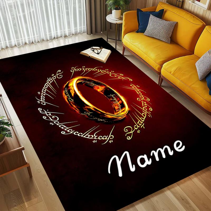 Custom Name Knightly Shield Living Room Non-Slip Area Rug Soft Carpet for Bedroom Kids Playroom Sofa Office Home Decor Doormat