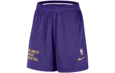 Pantalones Cortos de Baloncesto Los Angeles Lakers para Hombre Estampado Completo Morado DX9700-504