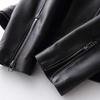 Women's Genuine Sheepskin Slim Motorcycle Leather Jacket with Suit Collar (Spring/Autumn 2026)