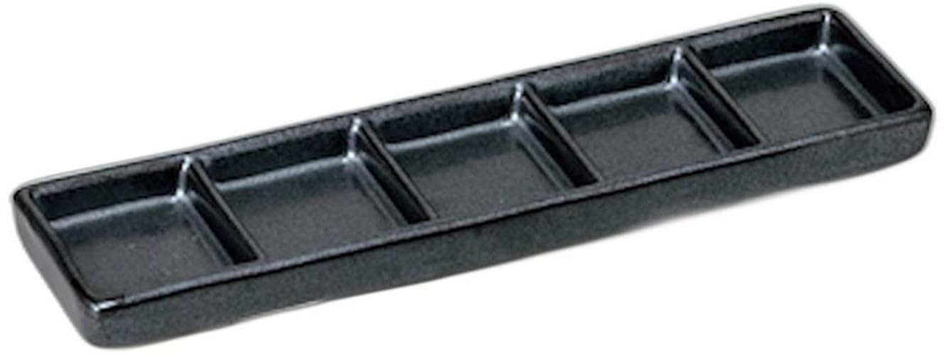 

Black matte narrow mouth x x Divided 5 Setomonohonpo 5-dish plate, [23.4 6.2 1.8cm] plate, dishes,