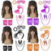 Vibrant Punk Rock Wig Set For Unisex Complete With Colorful Accessories For Nostalgic Style