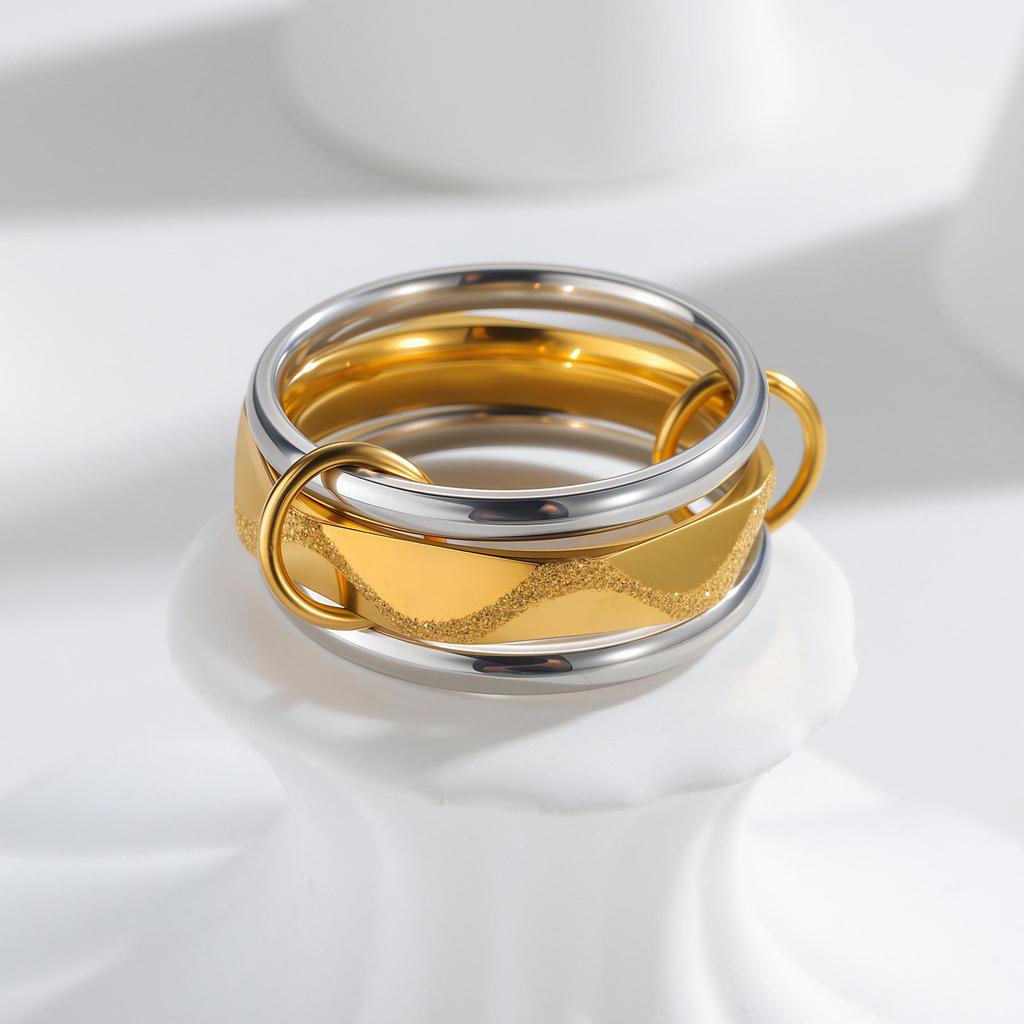 European-American Titanium Steel Stackable Finger Ring - Niche Design