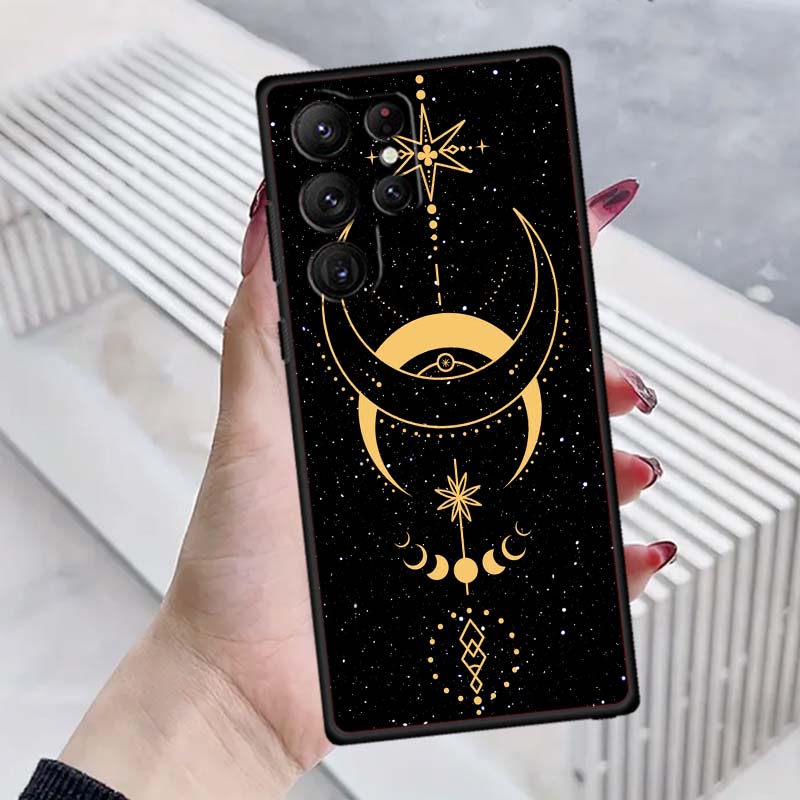 Cosmic Starry Sky Pattern Phone Case For Samsung Galaxy S26 S25 S24 S23 S22 S21 S20 Ultra Plus FE 5G Black Soft TPU