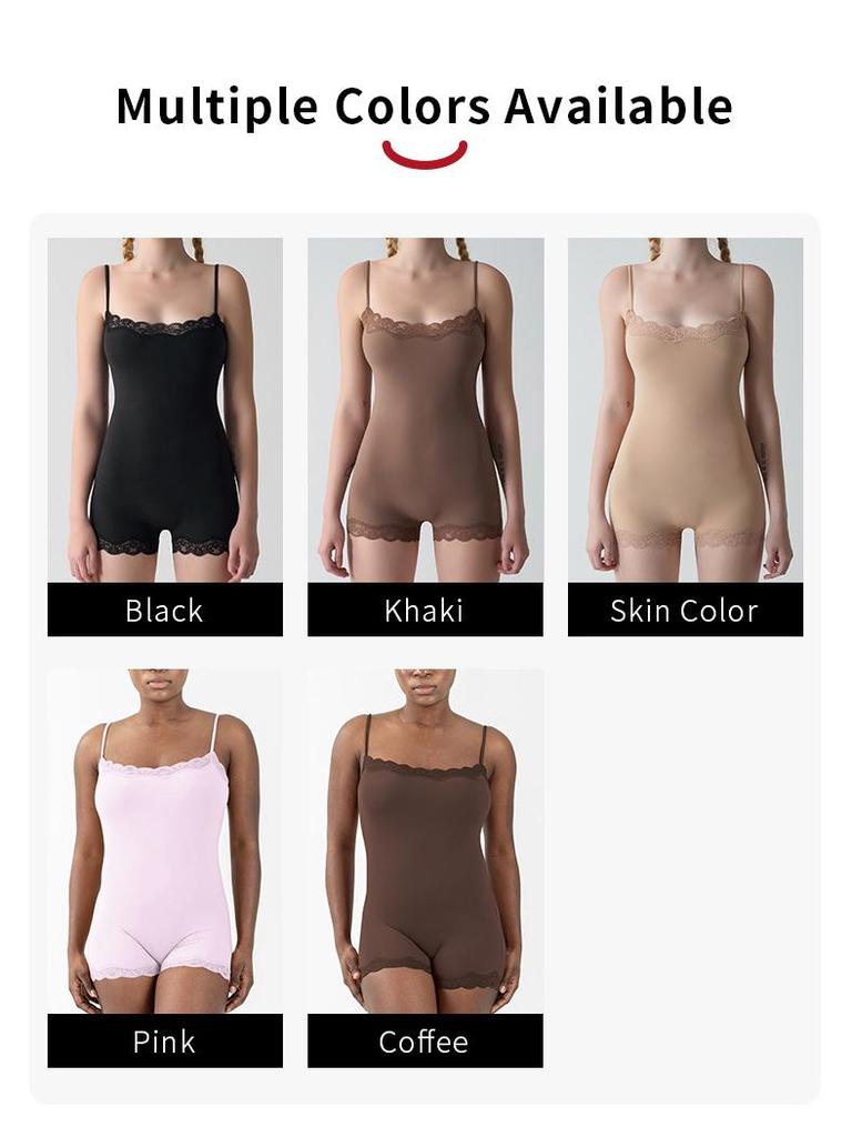 SKIMS Kardashian Lace Camisole Bodysuit: Skin-Friendly Nude Tummy Control Hip Lift Yoga Wear