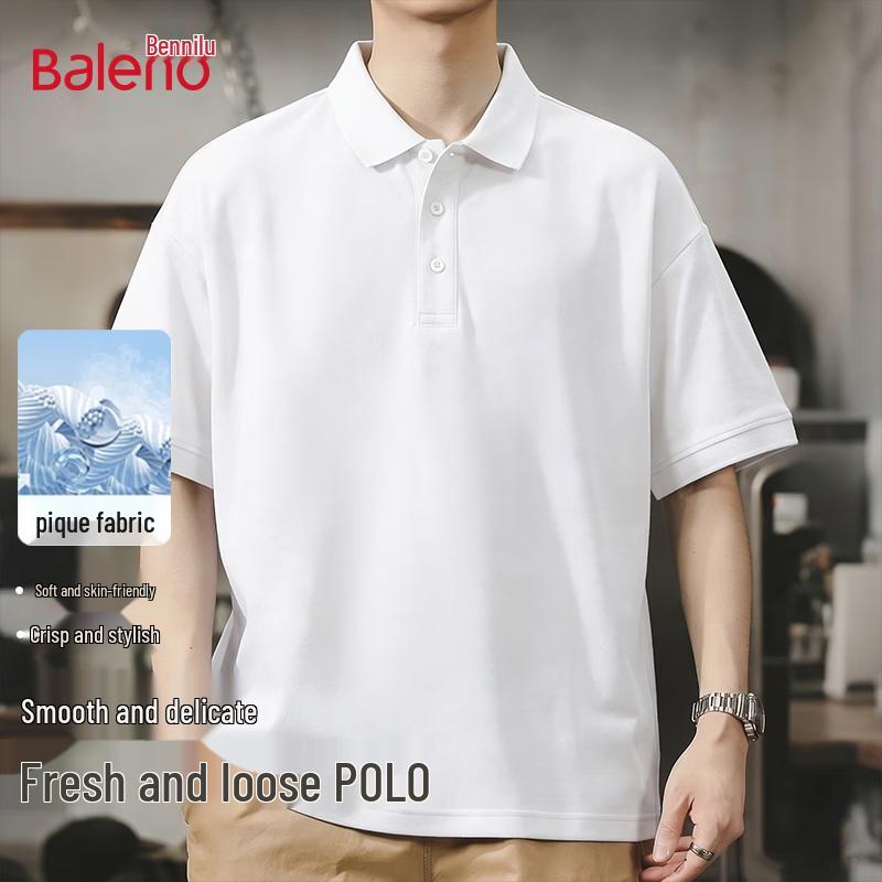 Baleno Men s Breathable Pique Solid Short Sleeve Polo Shirt L