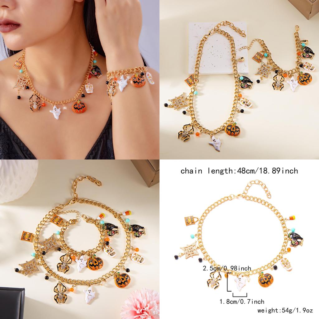 Spooky Halloween Animal Zodiac Alloy Jewelry Collection For Party Accessories