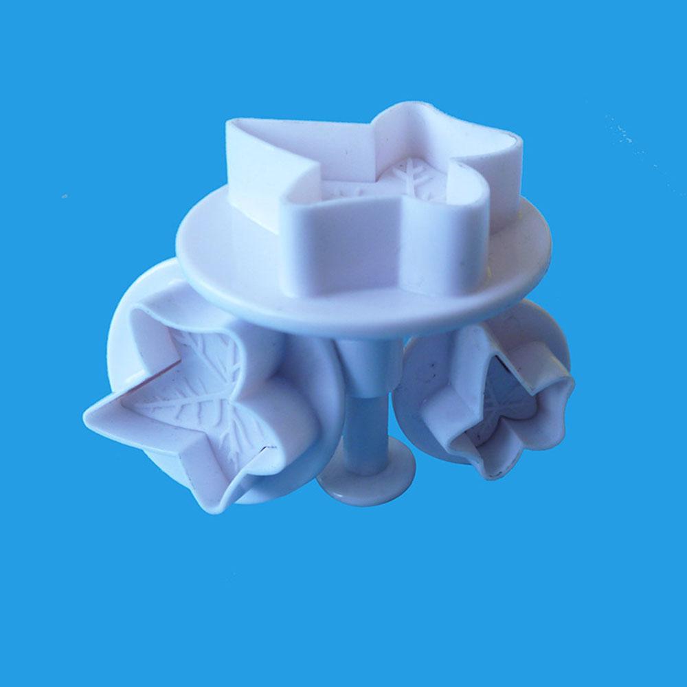 3Pcs/Set Decorating Baking Stamper Cake Tools Fondant Maple Leaves ...