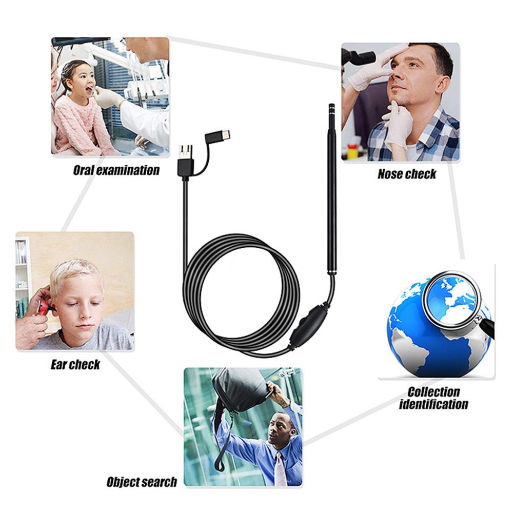 3 w 1 Łyżeczka do uszu Inteligentny wizualny skrobak do uszu Wielofunkcyjne miękkie narzędzie do usuwania woskowiny do nosa