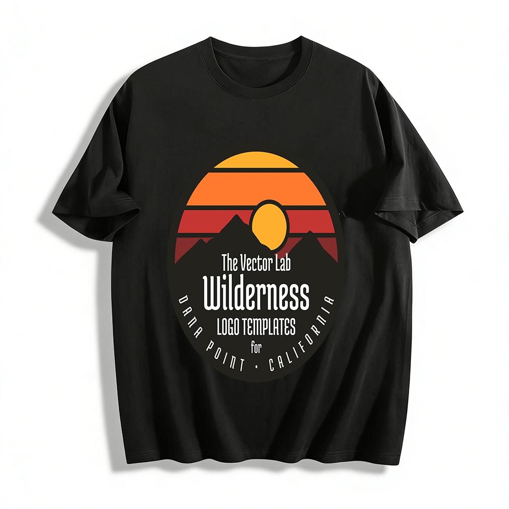 California Wilderness Sunset Vintage Graphic Casual Tee Pure cotton T-shirt XXS