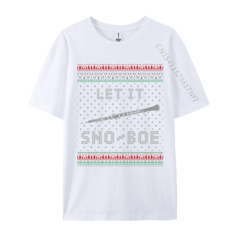 Let It SnoBo Oboe Christmas Ugly Sweater Oboist Xmas TShirts Casual Cotton ONeck Unisex Tops Tees Comfortable TShirts S
