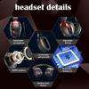 2.4G Wireless Gaming Headset Bluetooth Headphones with Detachable Noise‑cancelling Mic 50mm Driver LED Light for PC PS4 PS5