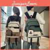 Color Blocked Letter Printed Large Capacity Student College Backpack