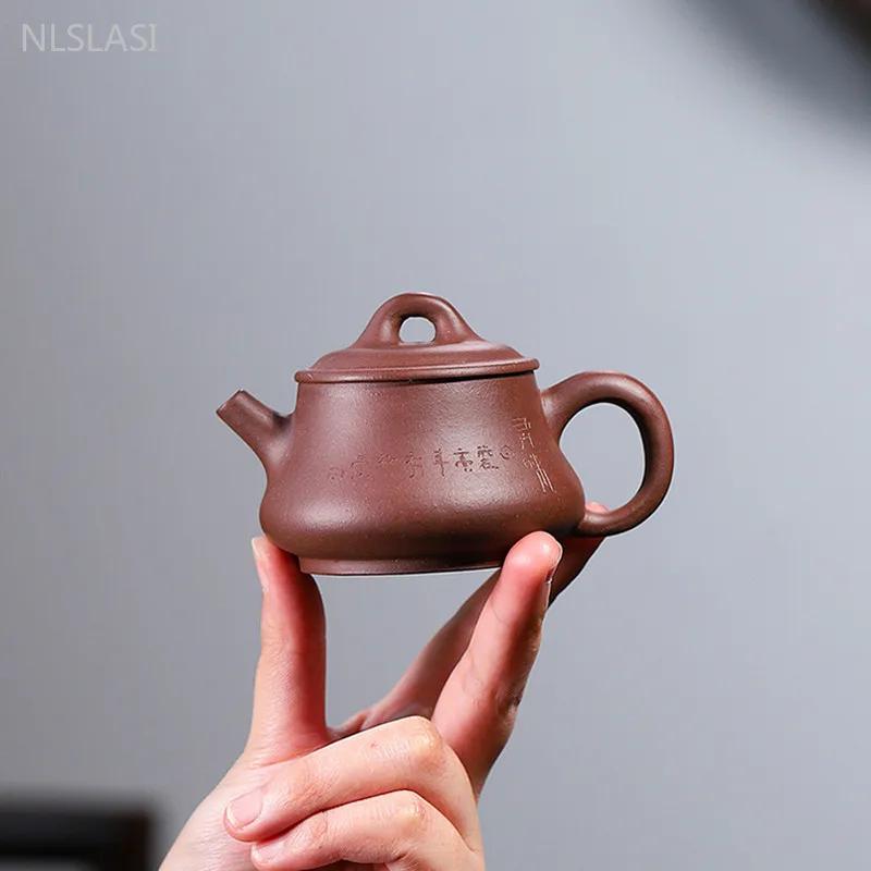 100ml Antique Yixing Purple Clay Teapot Custom Zhu Mud Filter Tea Infuser Chinese Zisha Tea Accessories Handmade Beauty Tea Pot