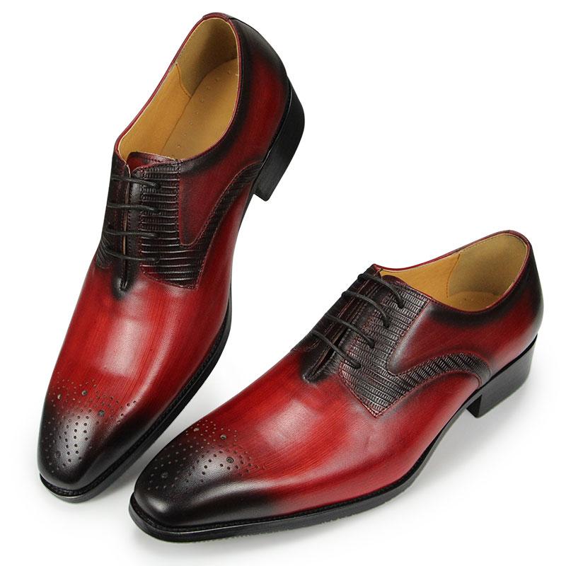 Fashion Handmade Leather Shoes Men's Derby Shoes High-end Leather Pointed Toe Shoes Wedding Business Formal Casual Trendy Shoes