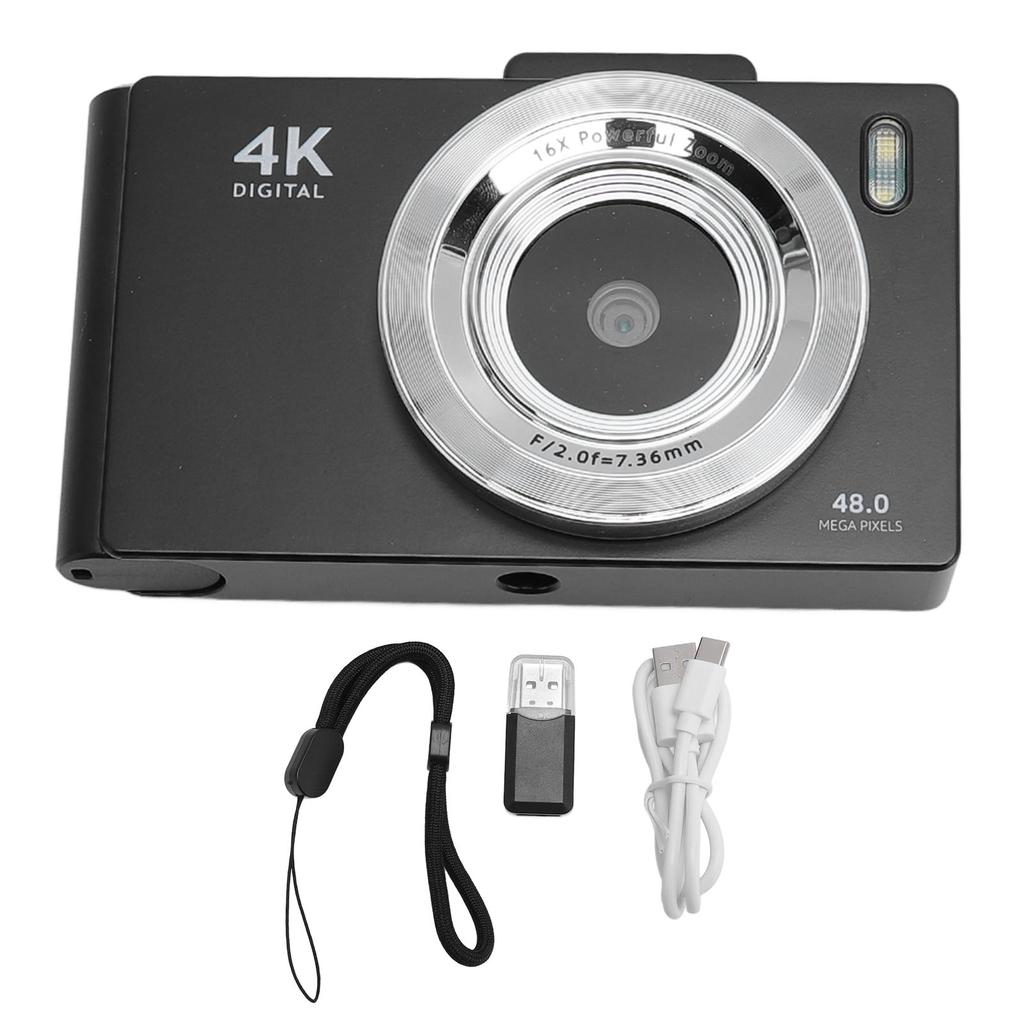 Digital Camera 4K HD Video 48MP Photo Autofocus Student Camera for Daily Photography Recording 32G