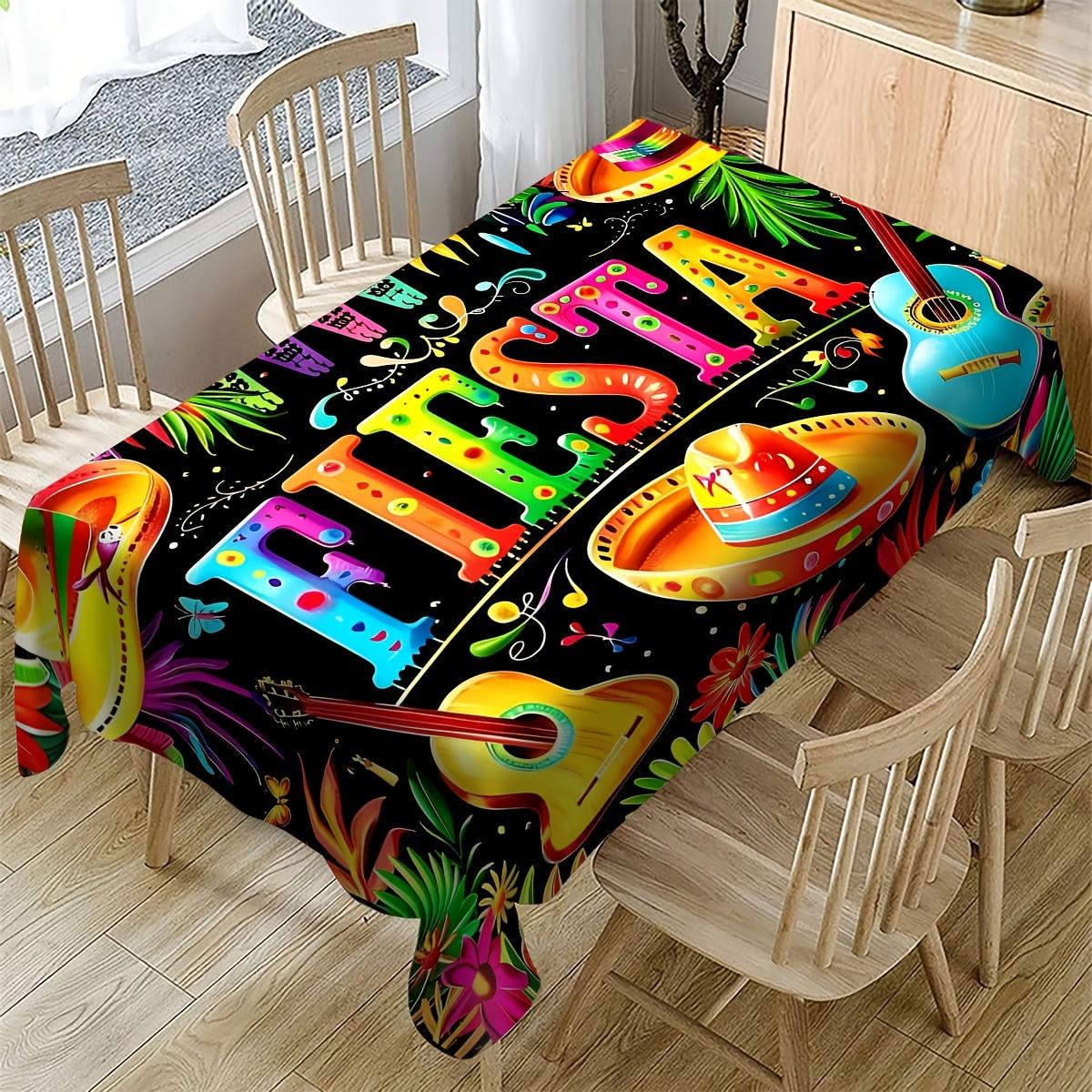 Mexicaans Tribaal Rechthoekig Tafelkleed voor Tafeldecoratie Huis Keuken Eetkamer Waterdicht Herbruikbaar Tafelkleed voor Tafels Eetkamer 140x180cm
