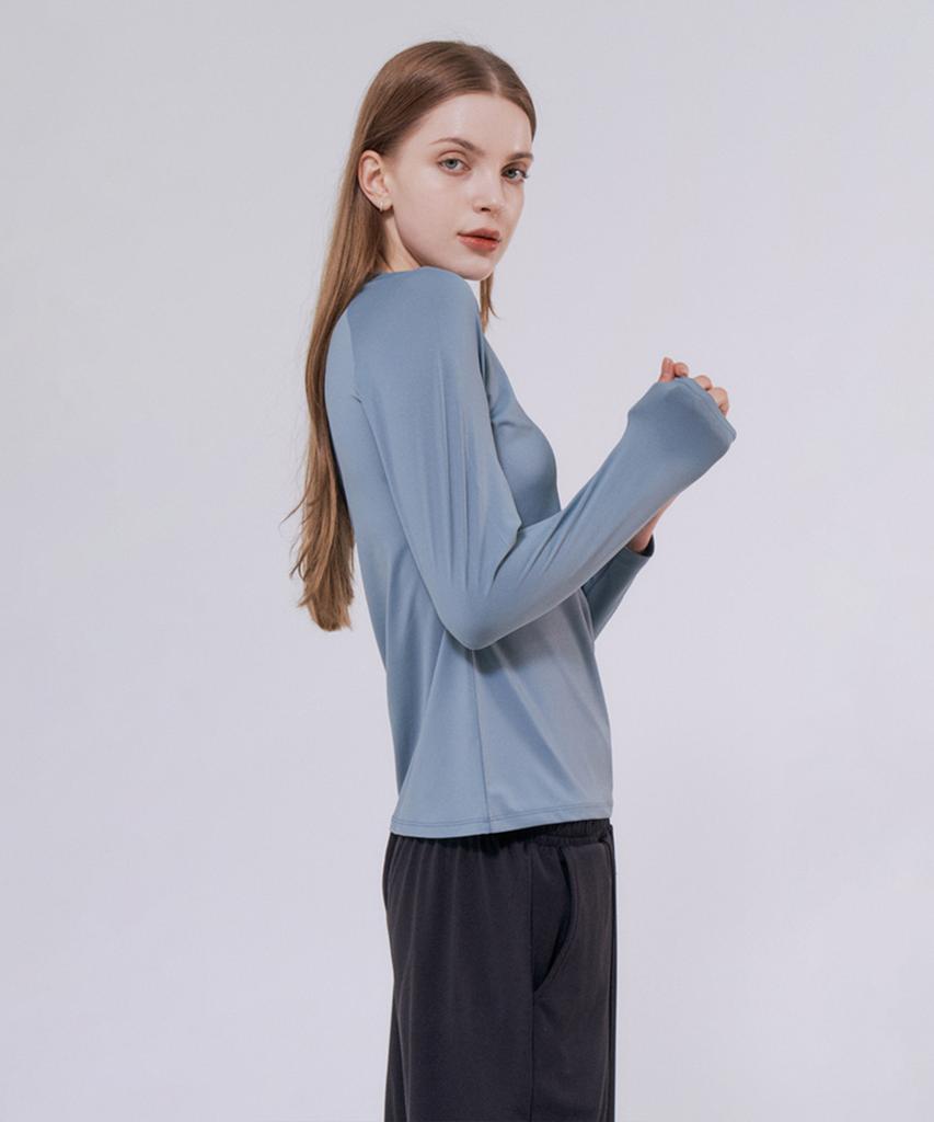 NOKJOK [2 Pack] Awesome Basic Cooling Long Sleeve Women'S T-Shirt (7 Colors) (D Type)