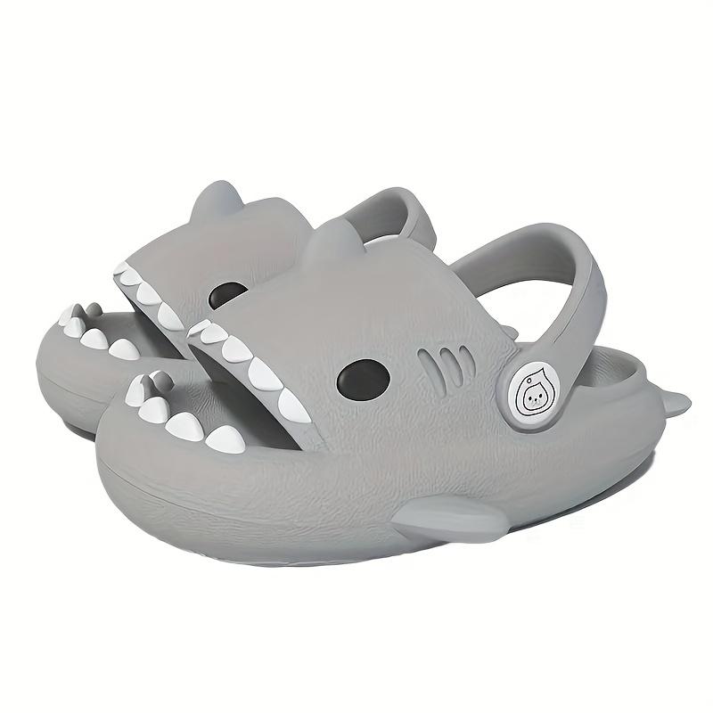 ZXCDINO Suitable for Boys and Girls Adorable EVA Shark Design Clogs, Breathable Lightweight Non Slip Soft Sole Slippers, Kids Footwear