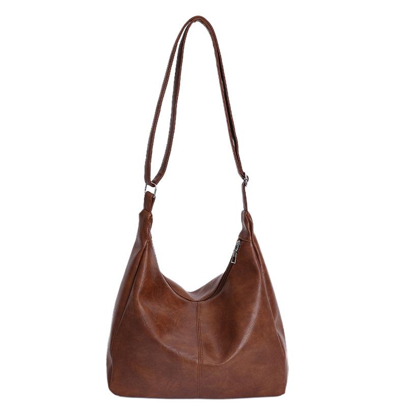 

Large capacity Maillard tote bag new bag women s versatile commuter shoulder bag fashion messenger bag коричневий