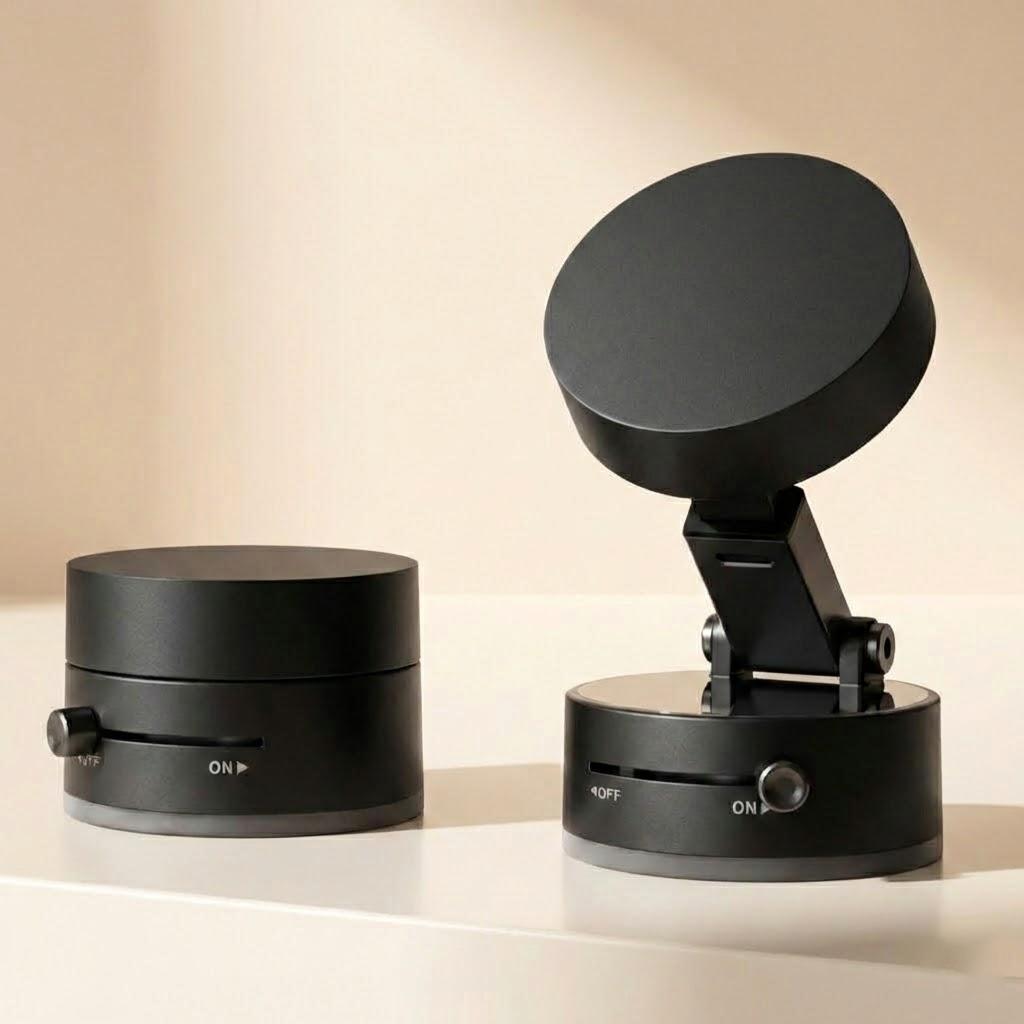 

Магнитный держатель для телефона, складной, на присоске, для гладких поверхностей, совместимый с MagSafe чёрный