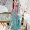 Womens Tang Dynasty Style Hanfu Set With Heavy Embroidery Wide Sleeves Chiffon Fabric Wear