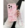 iPhone16/15ProMax mobile phone case with lanyard bow, Apple 14/13 bracelet 12pro11.