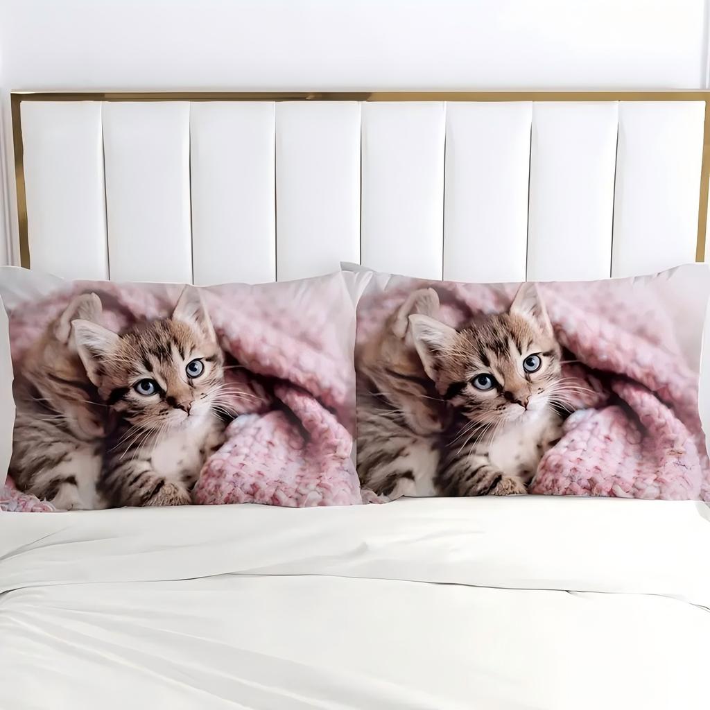 Cute Cat 3D Printed Bedding Cover Cartoon Animal Style Quilt Cover Set Soft Comfortable Luxury Polyester Duvet Cover Pillowcases