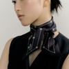 AVVINA PELLE Ribbon Long Twilly Silk Scarf - Black