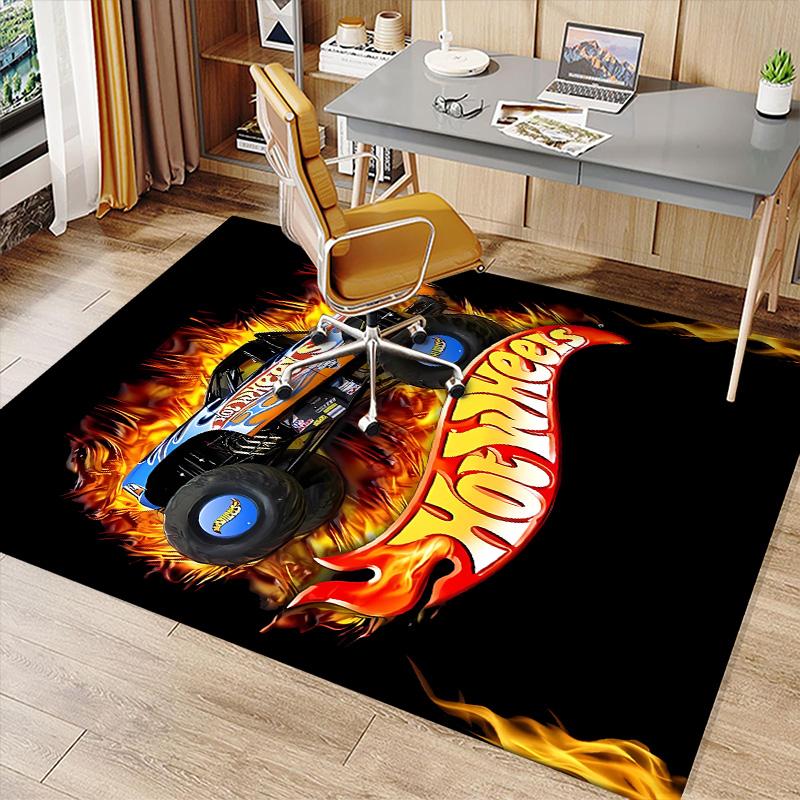 Hot Wheels logo Printed Absorbent Washable Carpet, Non-Slip Bathroom Mats, Kitchen Rugs, Yoga Mat,Living Room Entrance, Camping Picnic Rugs