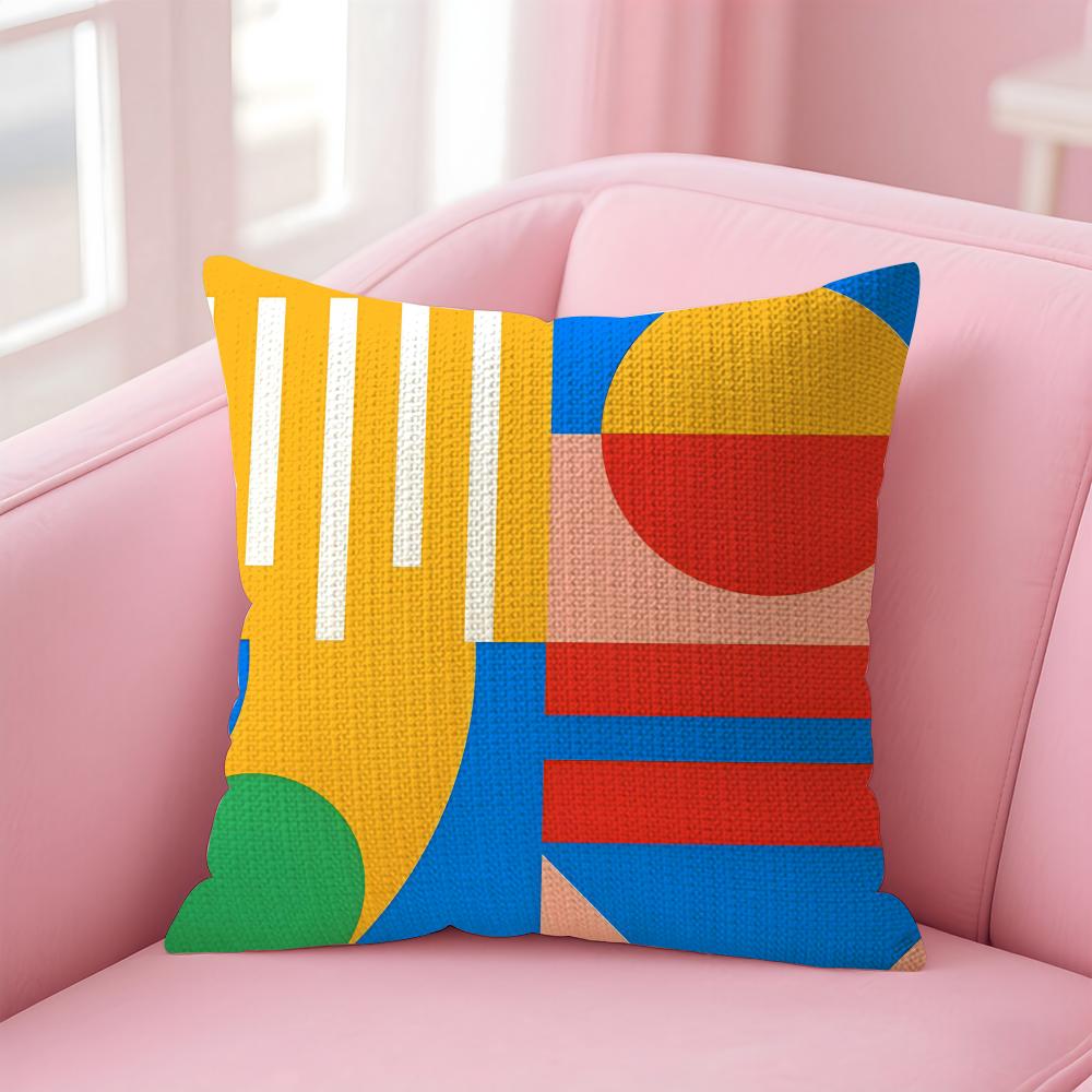 Geometric Patterns Luxury Cushion Cover Natural Linen Pillow Case DoubleSided Print Decorative Sofa Pillowcase Home Decor Gift