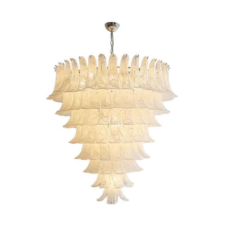 Nordic luxury Chandelier French glass pendant light dimmable LED light living room hotel bedroom decorative lighting fixtures