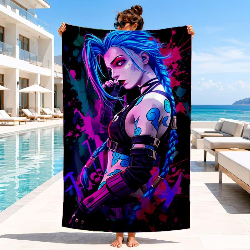 Fantasy Warrior Jing Beach Towel, Microfiber Beach Towel, Perfect For Pool, Beach, Travel, Home Decor Beach Party Fan Gifts