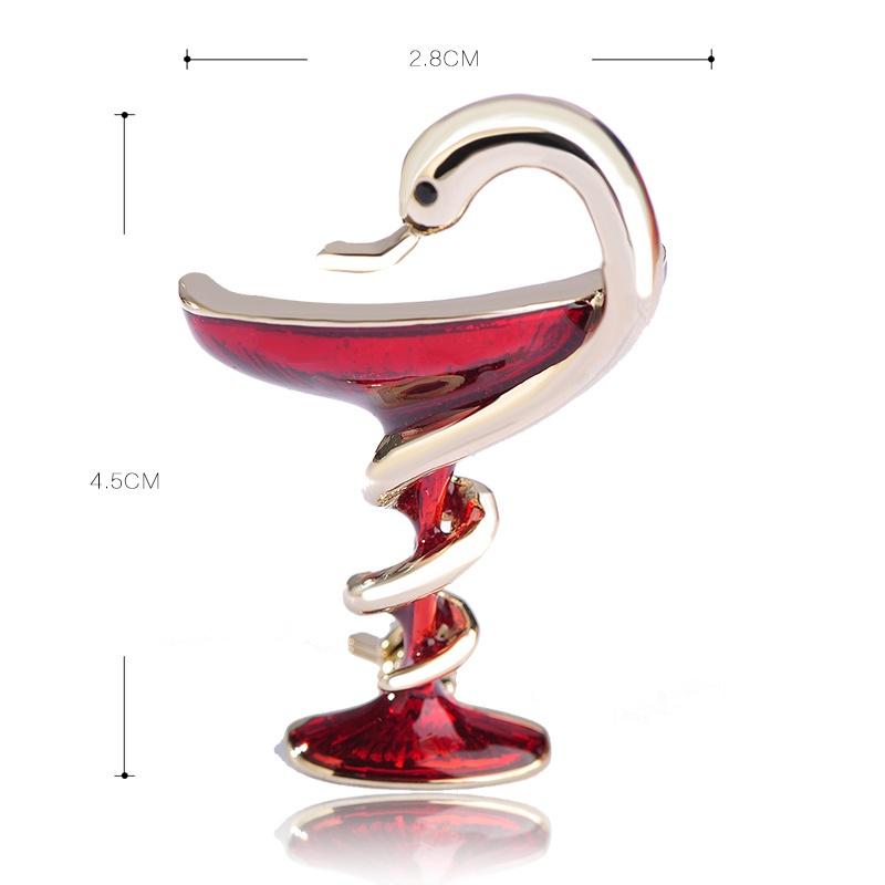 Special Red Trophy Memorial Cup With Snake Brooches Pins