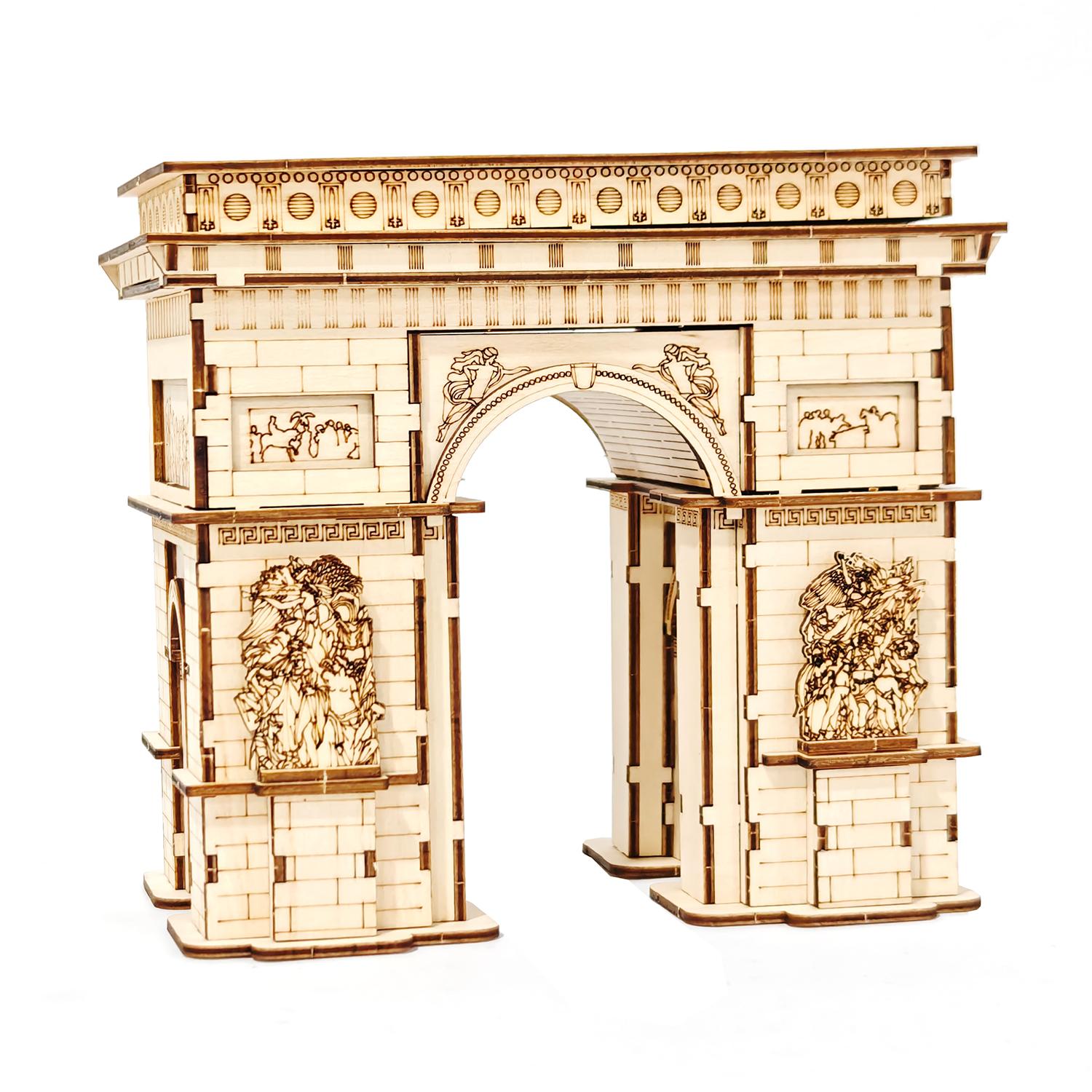 

DIY 3D Wooden Puzzle Model - Arc de Triomphe - Perfect gift for model enthusiasts, birthdays, Christmas, and holiday celebration белый