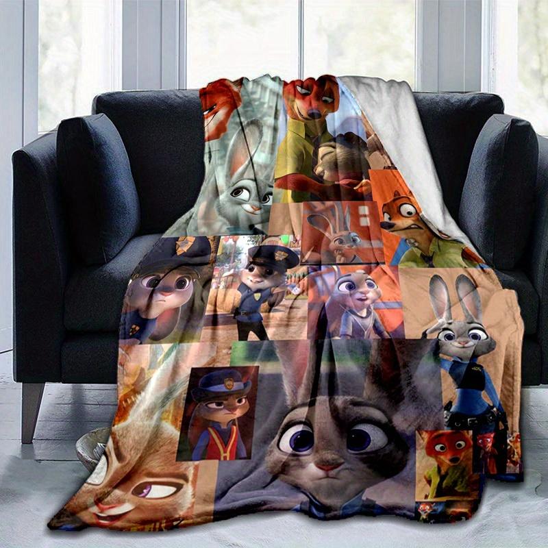 1 Stück, Zootopia Filmcharaktere Decke Heimdeko, Sofabezug, Outdoor, Geschenk, Flanelldecke, Schlafzimmer, Wohnzimmer, Reisen
