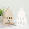 Wodden Ramadan Wooden Ornament Handmade Eid Party Props Simple Eid Mubarak Ornament  Scene Props