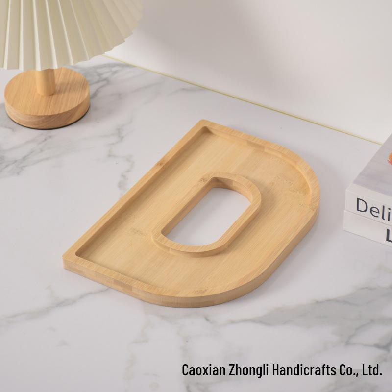 Bamboo Wood Letter Tray for Parties and Celebrations: Dessert, Deli, Fruit, or Dinner Plate