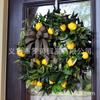 Artificial Lemon Peony Wreath Wall Hanging Decor Door Home Festival Party Decoration