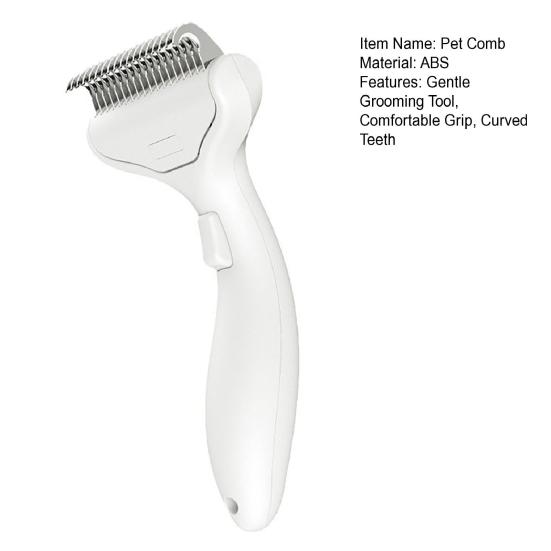 Pet Detangling Comb, Deshedding Tool with Curved Stainless Steel Teeth, Gentle Grooming And Dematting Brush for Long Hair Dogs Cats