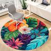 1pc Tropical Flowers Office Round Area Rug, Under Office Chairs Bedroom Living Room Home Decor, Room Deco