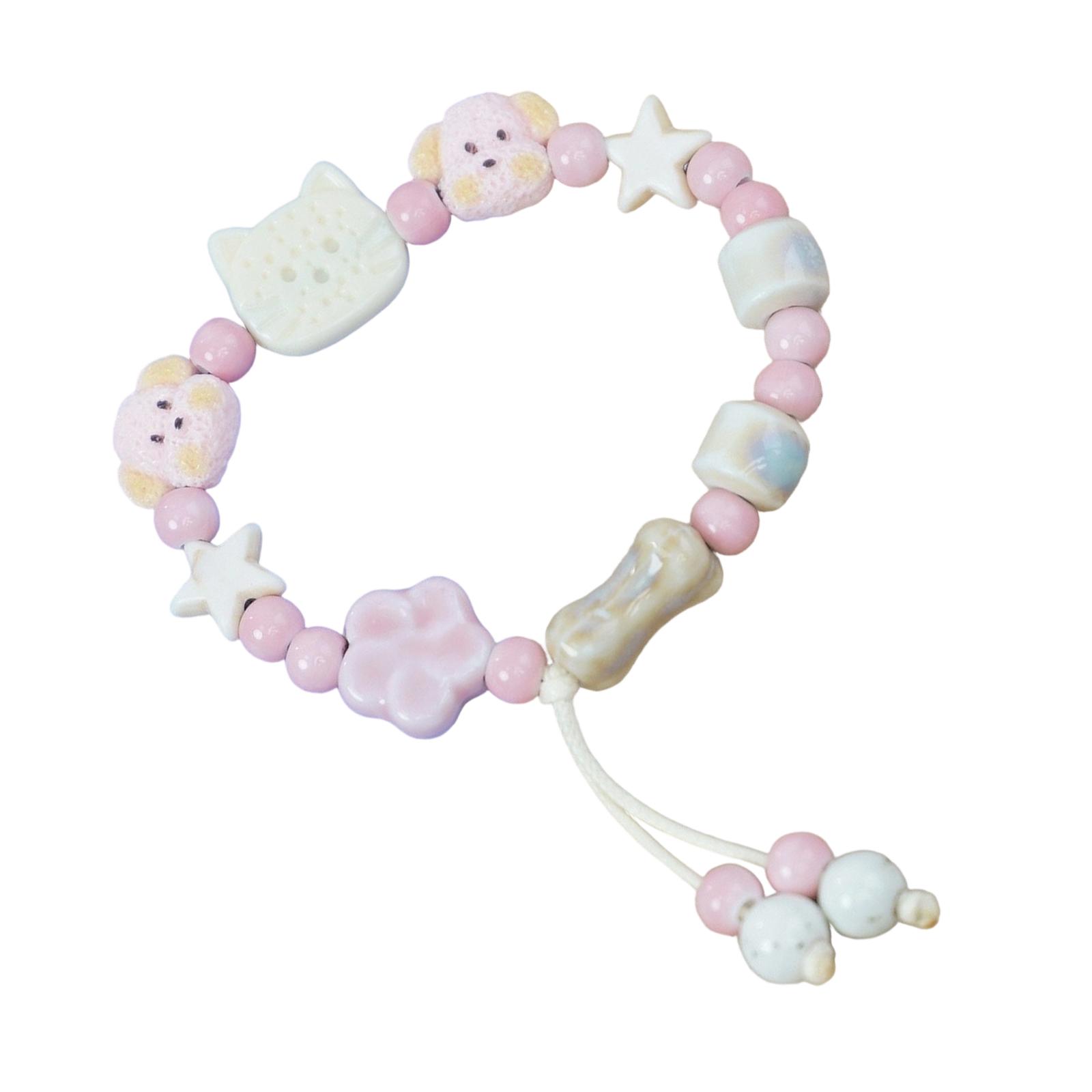 

Отличительный керамический браслет с собакой, плетеный браслет на нити ручной работы, модные украшения на запястье в мультяшном стиле для подарков T4