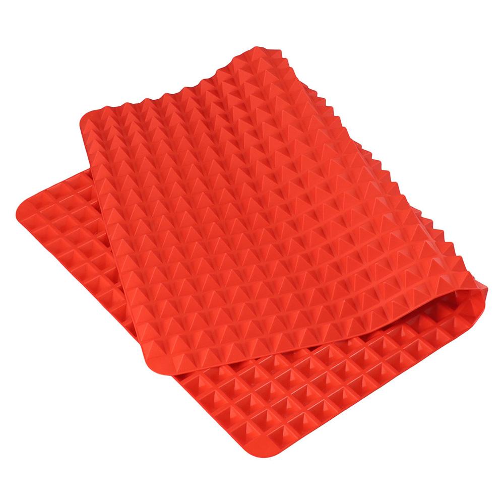 

2 шт., 16 дюймов X 11,5 дюйма, антипригарный коврик для приготовления пищи, красный силиконовый коврик для выпечки, силиконовый коврик для выпечки в форме пирамиды, домашний коврик для выпечки