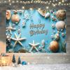1pc Ocean Birthday Backdrop Banner Suitable for Birthday Celebration Cake Table Decoration Theme Party