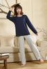 Vulcanodon Loungewear Cotton Long Round Loose Size M Women's Set, Blend, Sleeves, Collar, Pockets, Fit, Soft, Comfortable, Moisture-Wicking,