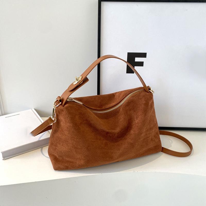 Vintage Women's Solid Color Bucket Small Crossbody Bag Autumn and Winter Matte Leather  Adjustable Shoulder Bag For Work, Travel CLE