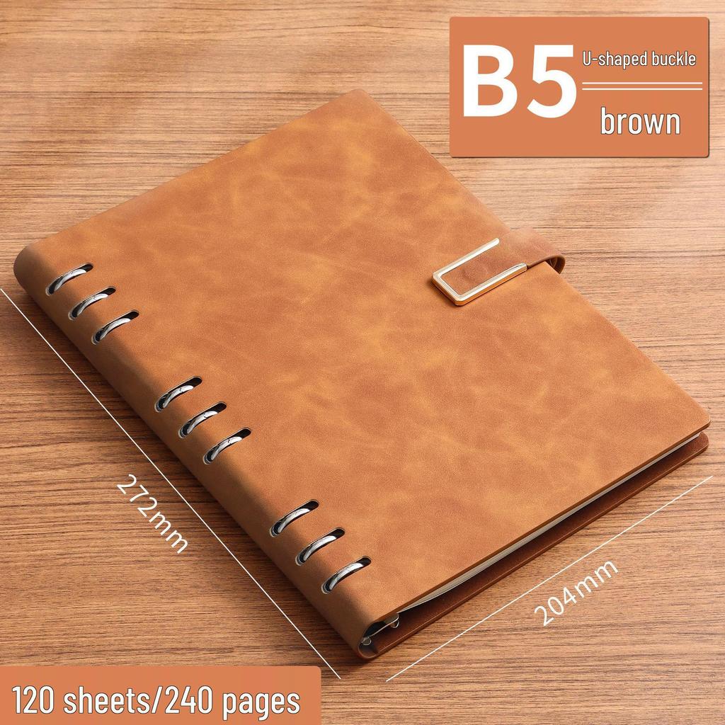 Anpassbares A5/B5 Loseblatt-Notizbuch mit herausnehmbaren Seiten und Logodruck für den Geschäfts-/Bürogebrauch