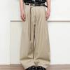 Vintage Pleated Relaxed Fit Trousers Unisex Casual Wide Leg Pants Daily Wear
